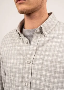 SAINT JAMES Chemise à Petits Carreaux Mewen - à Manches Longues, En Coton (GRIS/BLANC D'HIVER) -Chic Marin Soldes 2127 GRIS BLA D HIVER 05