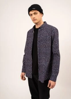 SAINT JAMES Chemise à Motifs Florian - à Manches Longues, En Coton (NOIR/ROSE FLUO)