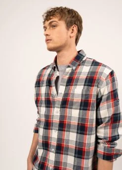 SAINT JAMES Chemise à Carreaux Silvio - à Manches Longues, En Coton (ECRU/MARINE/TULIPE) 10 SAINT JAMES Chemise à Carreaux Silvio - à Manches Longues, En Coton (ECRU/MARINE/TULIPE) -Chic Marin Soldes 2135 ECRU MARINE TULIPE 04