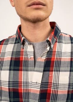 SAINT JAMES Chemise à Carreaux Silvio - à Manches Longues, En Coton (ECRU/MARINE/TULIPE) 11 SAINT JAMES Chemise à Carreaux Silvio - à Manches Longues, En Coton (ECRU/MARINE/TULIPE) -Chic Marin Soldes 2135 ECRU MARINE TULIPE 05