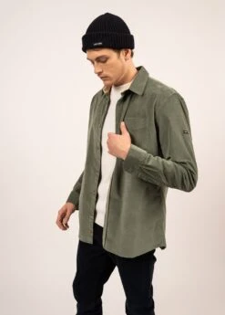 SAINT JAMES Chemise En Velours Fabrice - à Manches Longues (VEGETAL/NATUREL)