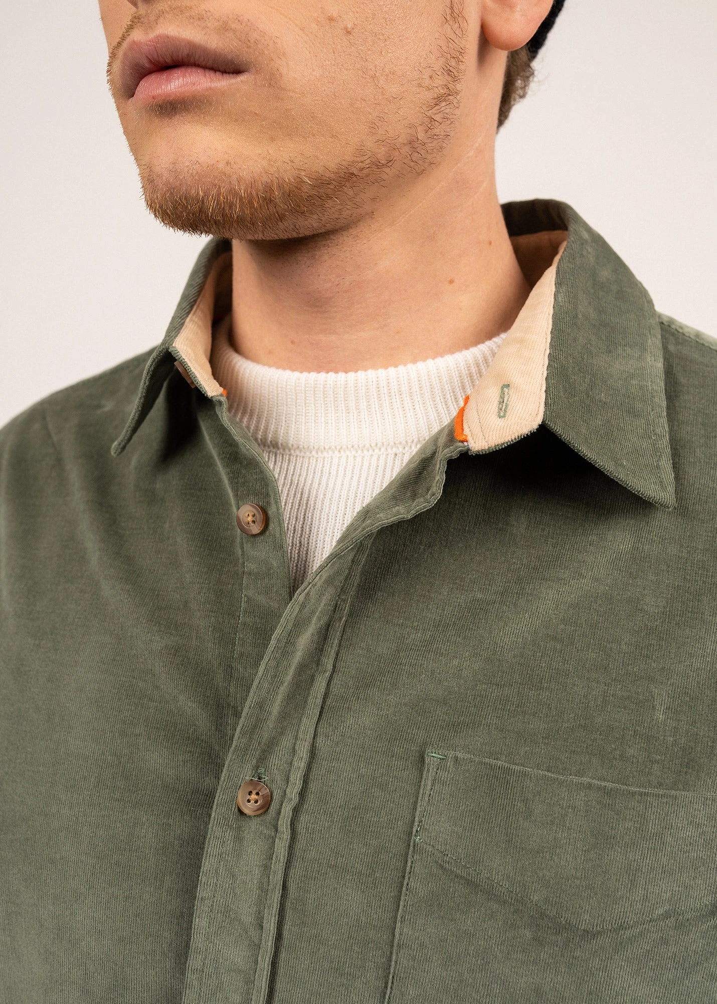 SAINT JAMES Chemise En Velours Fabrice - à Manches Longues (VEGETAL/NATUREL) 7 SAINT JAMES Chemise En Velours Fabrice - à Manches Longues (VEGETAL/NATUREL) - Image 5