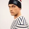 Bonnet à Rayures Contrastées En Laine Kop - SAINT JAMES X Kappa (NAVY/ECUME/TULIPE) -Chic Marin Soldes 2159 NAVY TULIP ECUME 01
