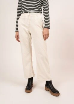 SAINT JAMES Pantalon En Velours Tess - Coupe Droite (BLANC D'HIVER) -Chic Marin Soldes 2161 BLANC D HIVER 03