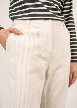 SAINT JAMES Pantalon En Velours Tess - Coupe Droite (BLANC D'HIVER) -Chic Marin Soldes 2161 BLANC D HIVER 04