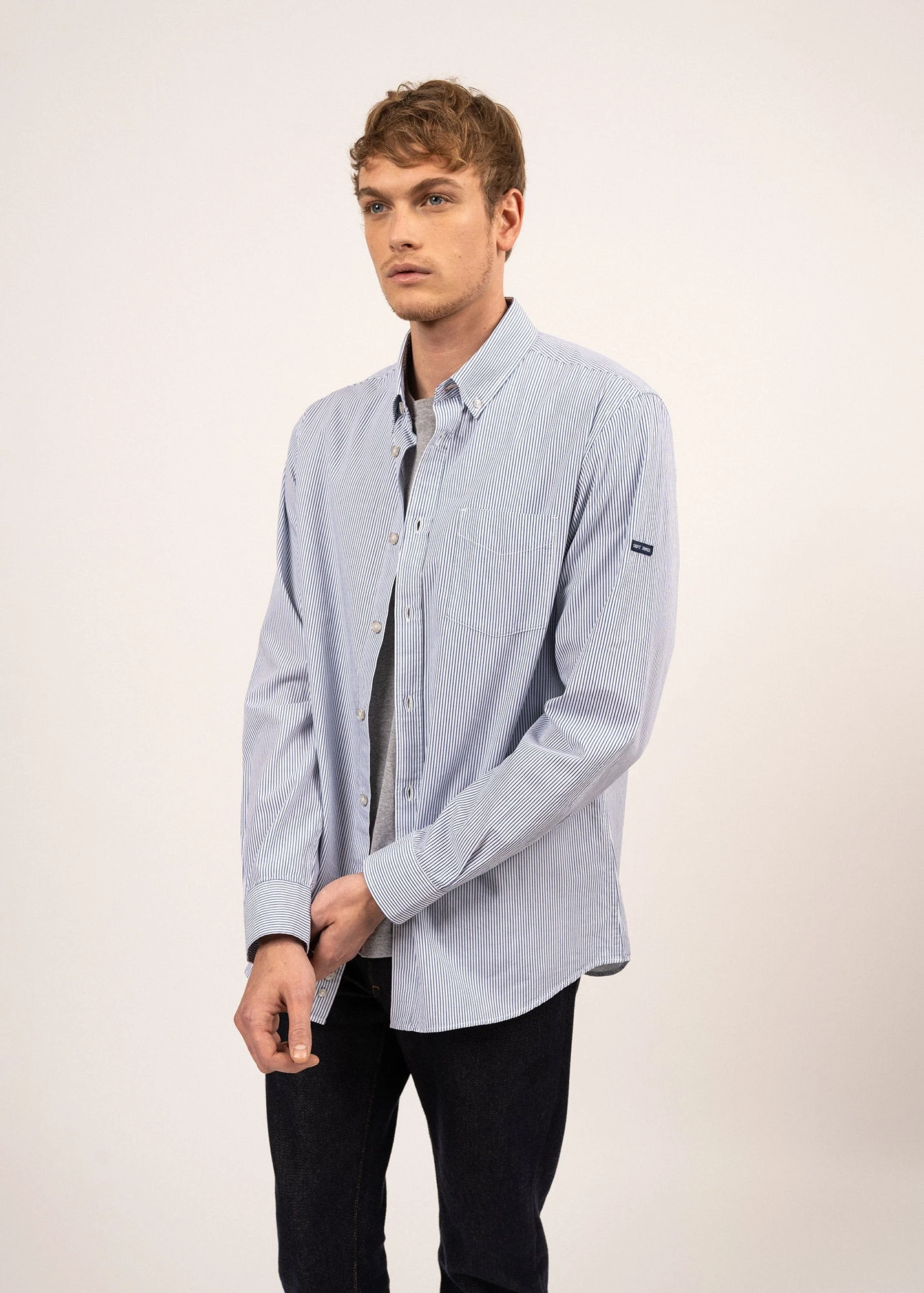 SAINT JAMES Chemise Rayée Matthew - à Manches Longues, En Popeline De Coton (BLANC/AMIRAL) 5 SAINT JAMES Chemise Rayée Matthew - à Manches Longues, En Popeline De Coton (BLANC/AMIRAL) - Image 3