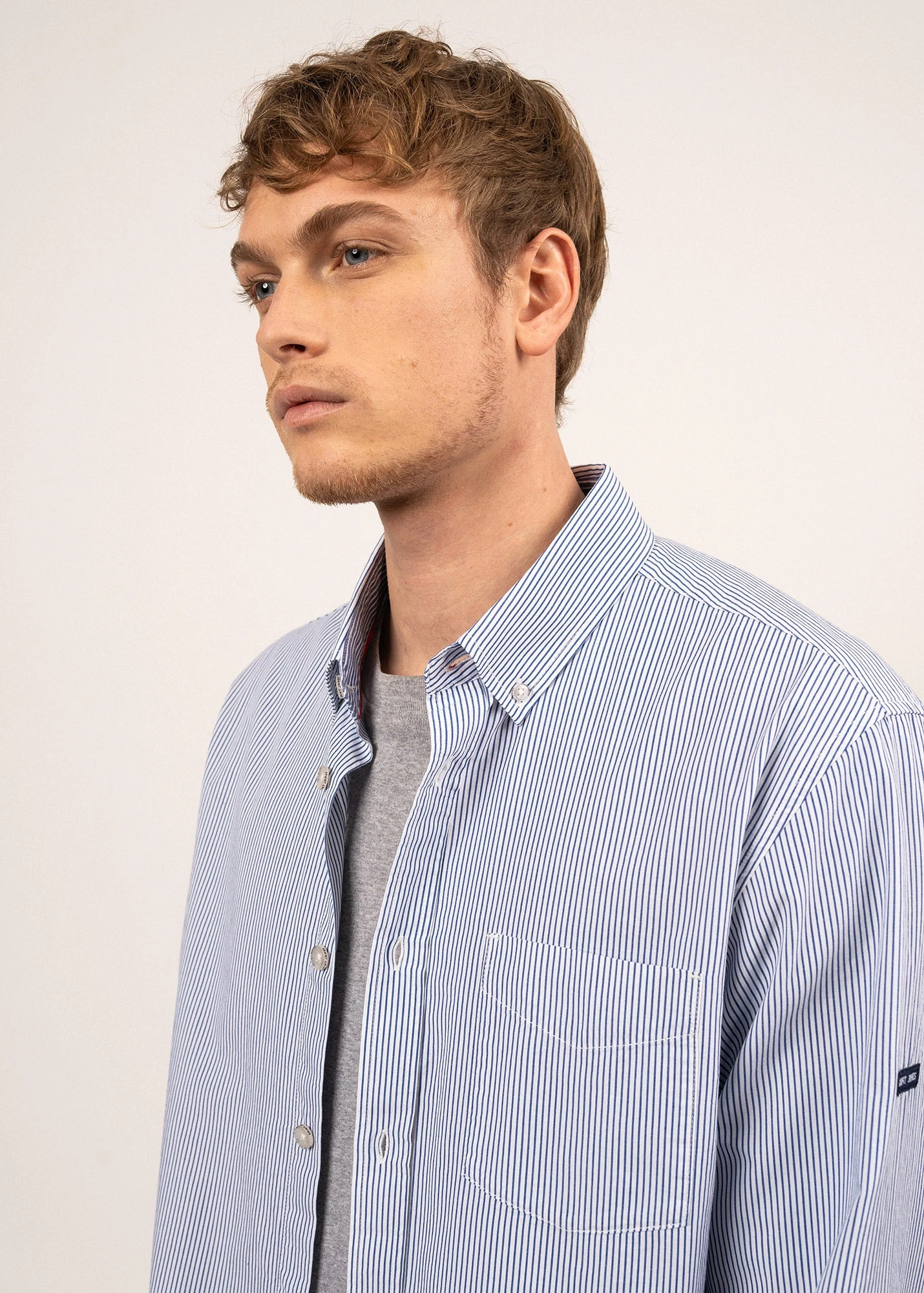 SAINT JAMES Chemise Rayée Matthew - à Manches Longues, En Popeline De Coton (BLANC/AMIRAL) 6 SAINT JAMES Chemise Rayée Matthew - à Manches Longues, En Popeline De Coton (BLANC/AMIRAL) - Image 4