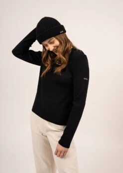 SAINT JAMES Pull Marin Uni Dax - En Cachemire (NAVY) -Chic Marin Soldes 2195 NAVY 03