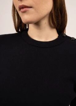 SAINT JAMES Pull Marin Uni Dax - En Cachemire (NAVY) -Chic Marin Soldes 2195 NAVY 05