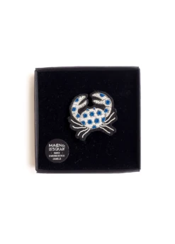 Broche Brodée Crabe à Pois - SAINT JAMES X Macon & Lesquoy (BLANC/BLEU) -Chic Marin Soldes 2225 BLANC BLEU 02