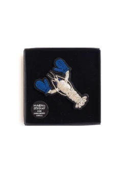 Broche Brodée Homard Avec Gants - SAINT JAMES X Macon & Lesquoy (BLANC/BLEU) -Chic Marin Soldes 2230 BLANC BLEU 02