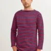 SAINT JAMES Marinière Col Bateau Guildo - En Coton épais (MARINE/TULIPE) -Chic Marin Soldes 2501 GUILDO R A MARINE TULIPE 01