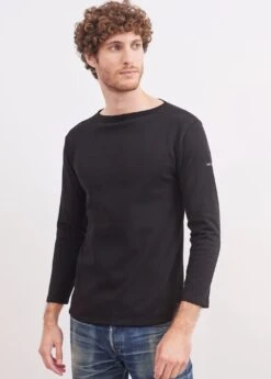SAINT JAMES T-shirt Marin Guildo - Col Bateau, En Coton épais (NOIR) 6 SAINT JAMES T-shirt Marin Guildo - Col Bateau, En Coton épais (NOIR) -Chic Marin Soldes 2503 GUILDO U A NOIR 03