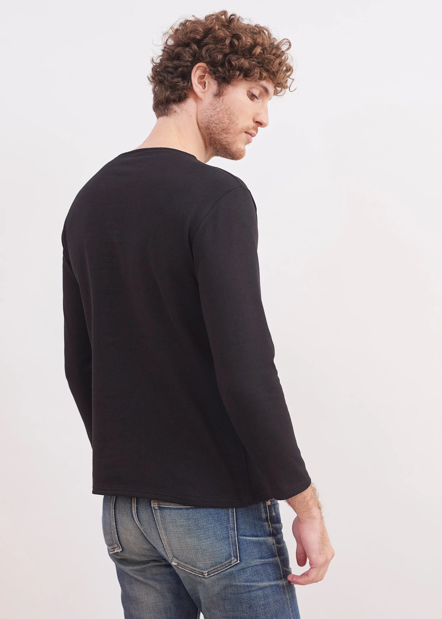 SAINT JAMES T-shirt Marin Guildo - Col Bateau, En Coton épais (NOIR) 3 SAINT JAMES T-shirt Marin Guildo - Col Bateau, En Coton épais (NOIR) - Image 2