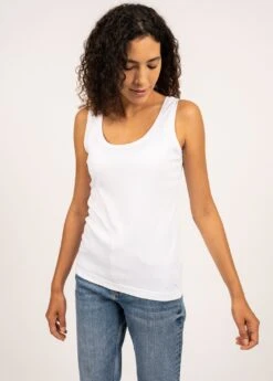 SAINT JAMES Débardeur Bastia - Coupe Ajustée, En Coton (BLANC) -Chic Marin Soldes 2517 CU E shop BD 9