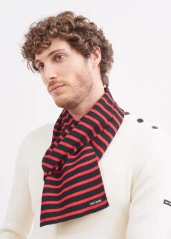 SAINT JAMES Echarpe Rayée Duguay - En Laine Mélangée (NAVY/TULIPE) 7 SAINT JAMES Echarpe Rayée Duguay - En Laine Mélangée (NAVY/TULIPE) -Chic Marin Soldes 2945 NAVY TULIPE E shop BD 3