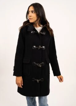 SAINT JAMES Duffle-coat Venus - En Drap De Laine, à Motifs Chevrons (NAVY) -Chic Marin Soldes 3037 CC E shop BD 4