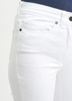 SAINT JAMES Pantalon Taille Haute Mimosa - Coupe Slim En Coton Stretch (BLANC) -Chic Marin Soldes 3101 MIMOSA COULEUR BLANC 05