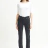 SAINT JAMES Pantalon Taille Haute Mimosa - Coupe Slim En Coton Stretch (NAVY) -Chic Marin Soldes 3101 NAVY E shop BD 1