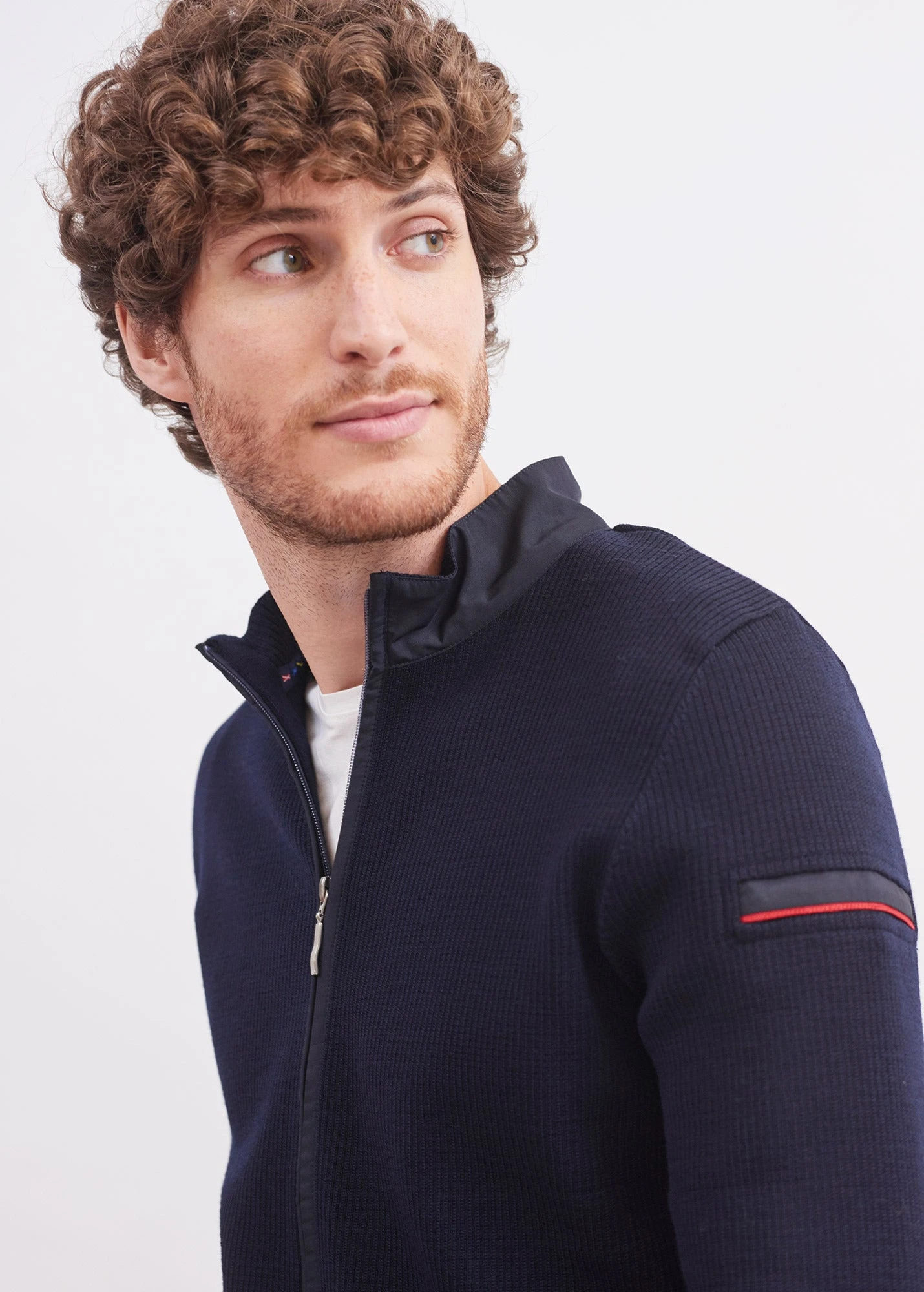 SAINT JAMES Cardigan Zippé Navigateur - En Maille De Laine Fine (NAVY) 3 SAINT JAMES Cardigan Zippé Navigateur - En Maille De Laine Fine (NAVY)
