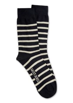 SAINT JAMES Chaussettes Marinières - En Jersey De Coton (MARINE/ECRU)