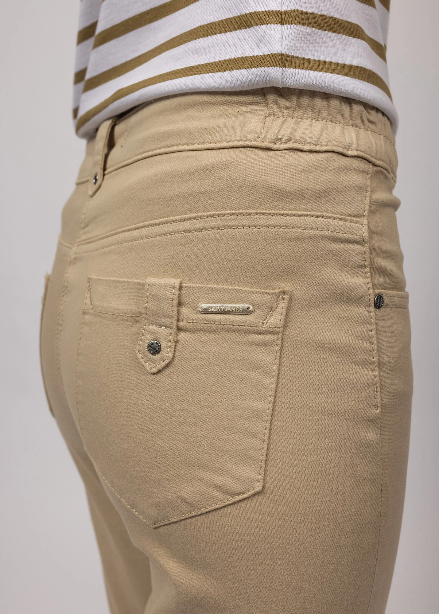 SAINT JAMES Pantacourt Elodie - En Gabardine De Coton, Coupe Confort (PLAGE) 5 SAINT JAMES Pantacourt Elodie - En Gabardine De Coton, Coupe Confort (PLAGE) - Image 3