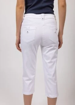 SAINT JAMES Pantacourt Elodie - En Gabardine De Coton, Coupe Confort (BLANC) -Chic Marin Soldes 3991 CU E shop BD 4
