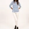 SAINT JAMES Marinière Manches 3/4 Galathée - Coupe Ajustée, En Coton Léger (NEIGE/GITANE) -Chic Marin Soldes 4131 90 E shop BD 11