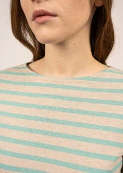 SAINT JAMES Marinière Meridame - Coupe Droite, En Coton épais (NATUREL/JADE) 11 SAINT JAMES Marinière Meridame - Coupe Droite, En Coton épais (NATUREL/JADE) -Chic Marin Soldes 4135 NATUREL JADE 05