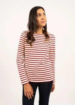 SAINT JAMES Marinière Meridame - Coupe Droite, En Coton épais (ECRU/PERSAN) -Chic Marin Soldes 4135 OU E shop BD 6