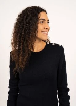 SAINT JAMES Robe Pull Grande Marée - Unie, En Maille De Laine (NAVY) -Chic Marin Soldes 4173 CC E shop BD 14