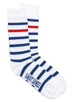 SAINT JAMES Chaussettes Marinière Naval - En Jersey De Coton (BLANC/GITANE/TULIPE)