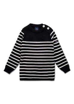 SAINT JAMES Pull Marin Rayé Bébé Moussaillon - En Laine Mélangée (NAVY/ECUME)