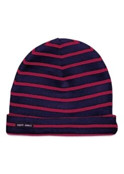 SAINT JAMES Bonnet Marin Rayé Cartier - En Laine Douce (NAVY/TULIPE) -Chic Marin Soldes 6539 NAVY TULIPE E shop BD 1