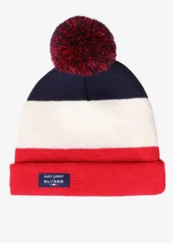 Bonnet Tricolore En Laine - SAINT JAMES X Elysée (MARINE/ECRU/ROUGE) -Chic Marin Soldes 7051 bonnet elysee