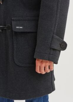 SAINT JAMES Duffle-coat Saturne - En Drap De Laine (ANTHRACITE) -Chic Marin Soldes 7703 SATURNE II ANTHRACITE 04