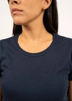 SAINT JAMES T-shirt Col Rond Ajaccio - Coupe Ajustée, En Coton (MARINE) -Chic Marin Soldes 7811 01 E shop BD 15