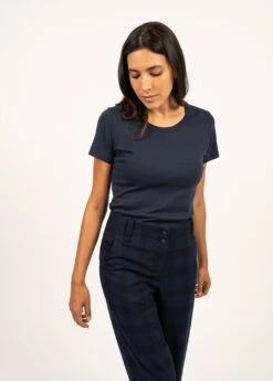 SAINT JAMES T-shirt Col Rond Ajaccio - Coupe Ajustée, En Coton (MARINE) -Chic Marin Soldes 7811 01 E shop BD 9