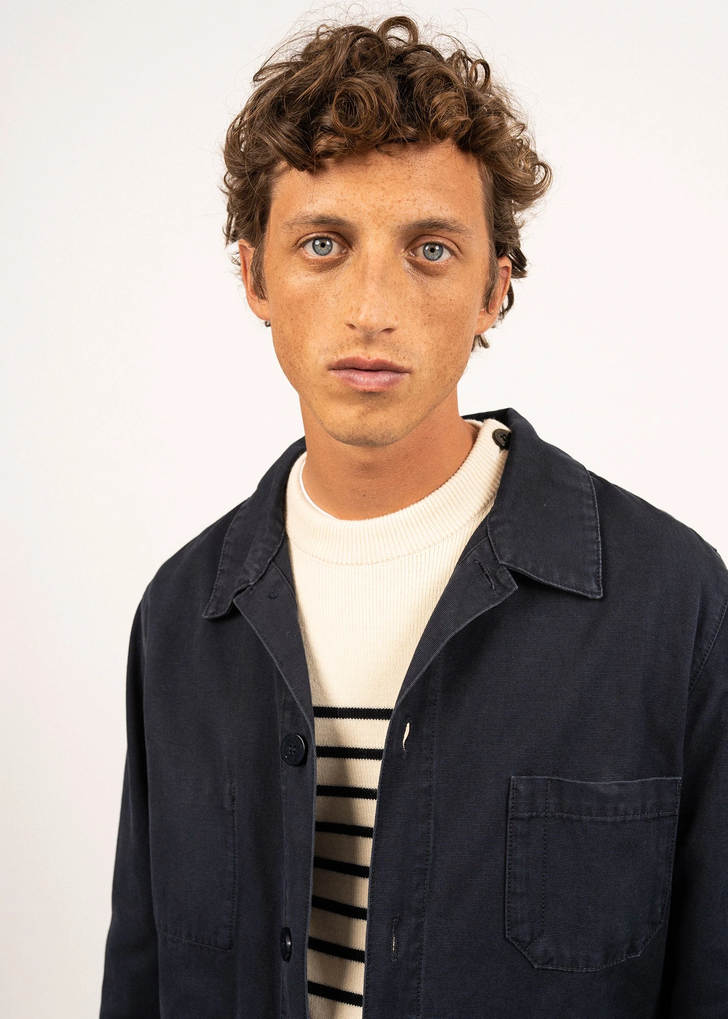 SAINT JAMES Veste Vareuse Sirocco - Boutonnée, En Toile De Coton Canvas (MARINE) 6 SAINT JAMES Veste Vareuse Sirocco - Boutonnée, En Toile De Coton Canvas (MARINE) - Image 4