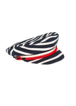 Casquette De Marin SAINT JAMES - En Jersey De Coton Rayé (MARINE/ECRU)