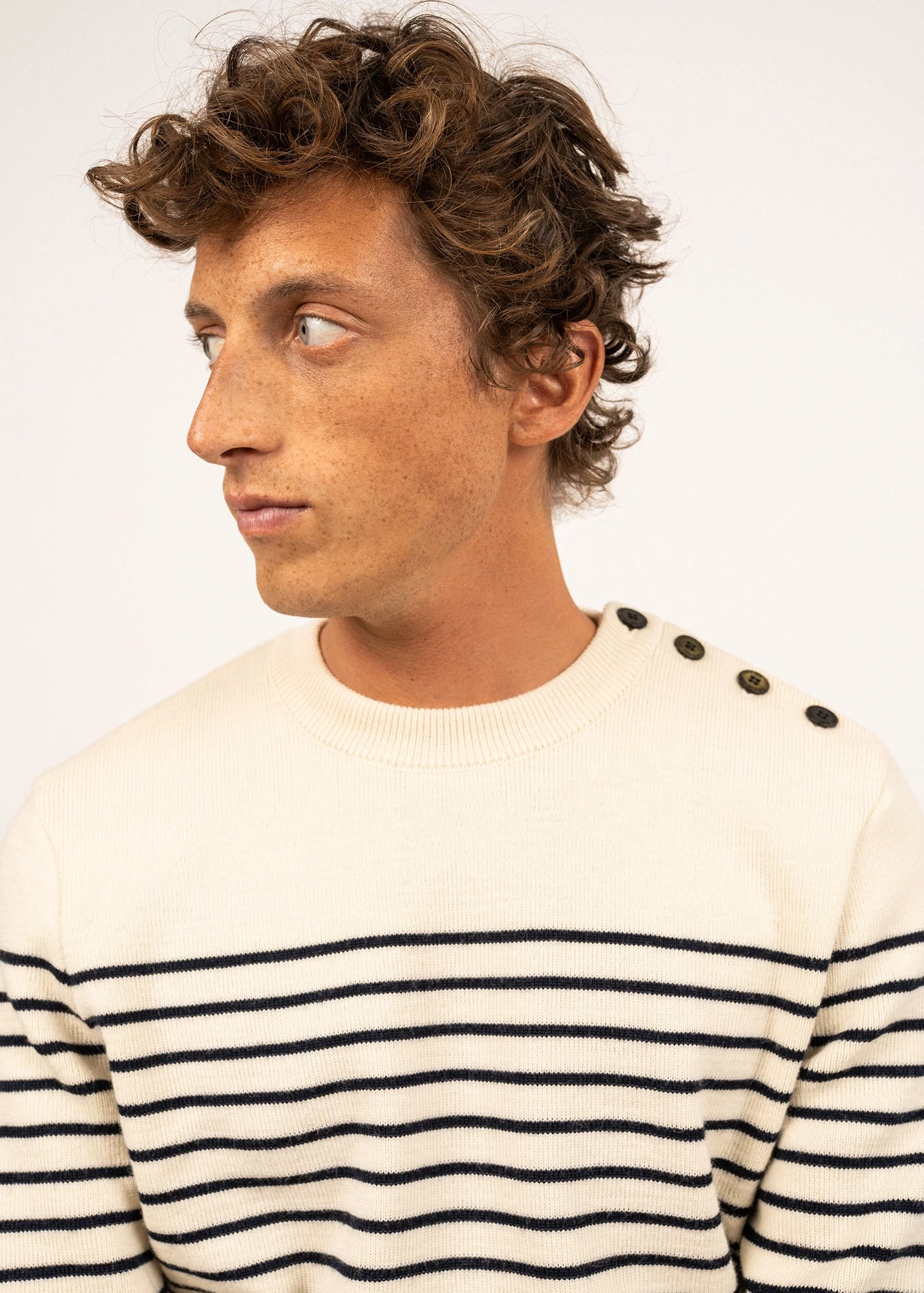 SAINT JAMES Pull Marin Rayé Binic - Coupe Confort, En Pure Laine Vierge (ECRU/MARINE) 6 SAINT JAMES Pull Marin Rayé Binic - Coupe Confort, En Pure Laine Vierge (ECRU/MARINE) - Image 4