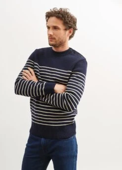 SAINT JAMES Pull Marin Rayé Binic - Coupe Confort, En Pure Laine Vierge (MARINE/ECRU) 5 SAINT JAMES Pull Marin Rayé Binic - Coupe Confort, En Pure Laine Vierge (MARINE/ECRU) -Chic Marin Soldes 8645 MARINE ECRU E shop BD 2