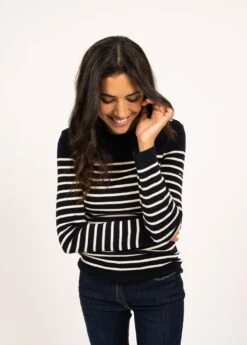 SAINT JAMES Pull Marin Rayé Marée - Coupe Ajustée, En Maille De Laine (NAVY/ECUME) -Chic Marin Soldes 8696 KH E shop BD 15