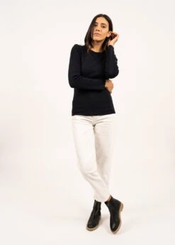 SAINT JAMES Pull Marin Uni Marée - Coupe Ajustée, En Maille De Laine (NAVY)