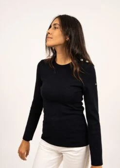 SAINT JAMES Pull Marin Uni Marée - Coupe Ajustée, En Maille De Laine (NAVY) 9 SAINT JAMES Pull Marin Uni Marée - Coupe Ajustée, En Maille De Laine (NAVY) -Chic Marin Soldes 8738 NAVY 020