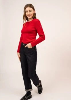 SAINT JAMES Pull Marin Uni Marée - Coupe Ajustée, En Maille De Laine (TULIPE)