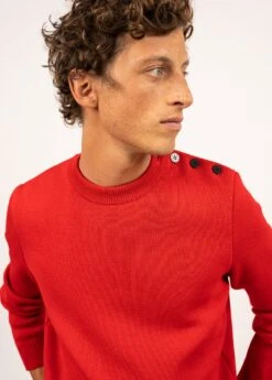 SAINT JAMES Pull Marin Uni Cancale - Coupe Confort, En Pure Laine Vierge (ROUGE) 10 SAINT JAMES Pull Marin Uni Cancale - Coupe Confort, En Pure Laine Vierge (ROUGE) -Chic Marin Soldes 8888 J8 E shop BD 10