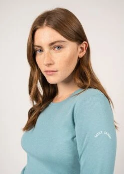 SAINT JAMES T-shirt Manches Longues Celina - Col Rond, En Coton Uni (JADE) -Chic Marin Soldes 8976 KZ JADE E Shop BD 04