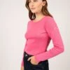 SAINT JAMES T-shirt Manches Longues Celina - Col Rond, En Coton Uni (ROSE FLUO) -Chic Marin Soldes 8976 XF ROSE FLUO E Shop BD 01