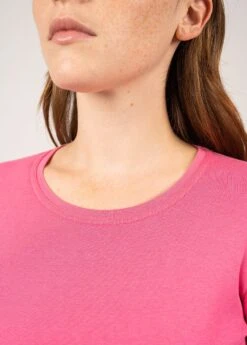 SAINT JAMES T-shirt Manches Longues Celina - Col Rond, En Coton Uni (ROSE FLUO) -Chic Marin Soldes 8976 XF ROSE FLUO E Shop BD 04